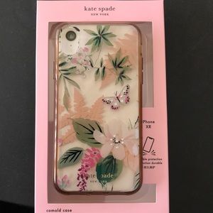 KATE SPADE cellphone case/ flowers / diamonds